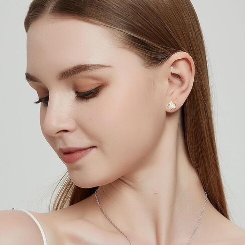 14K Gold Stud Earrings for Women Hypoallergenic Small Geometric Tiny Trendy Earring Stud -Triangle Square Bar in Saudi Arabia