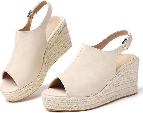 Tilocow Espadrilles Wedges for Women Open Toe Ankle Strap Platform Dressy Casual Sandals Travel Slides in Saudi Arabia