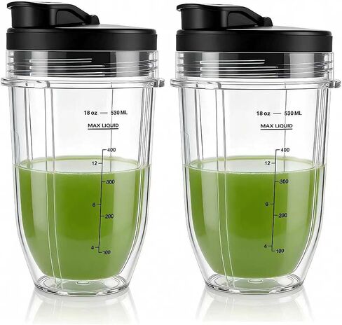 أكواب بديلة من Joystar Bullet سعة 12 أونصة مع غطاء لسلسلة Nutri Ninja Pro بقدرة 900 وات 1000 وات وسلسلة Auto iQ وNinja® Nutri-Blender Pro مع Auto-iQ®، 1100 وات، خلاط شخصي - BN400، BN400C، BN401، BN401C،NB401WBKT، CL401A، CL405CO/ Works مع: BN750، BN750C in Kuwait