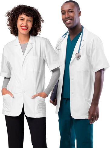 Adar Universal Unisex Lab Coats - Short Sleeve 31" Consultation Lab Coat - 2816 - White - 3X in Saudi Arabia
