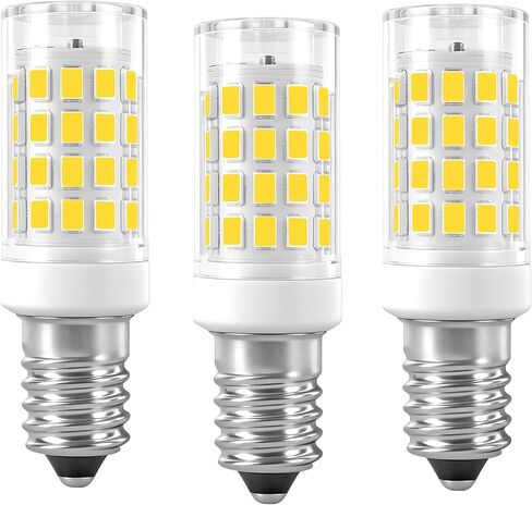 مصابيح LUHMQ E14 LED 3 عبوات E14 قاعدة لولبية أوروبية لمصباح شمعة النافذة الكهربائية، لمبة الثلاجة E14 لمبة فرن غطاء الطباخ، 7 واط أي ما يعادل 70 واط لمبة متوهجة 700LM AC120V (أبيض دافئ 3000 كيلو) in Saudi Arabia