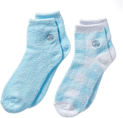 Earth Therapeautics Womens 2-Pk. Striped Aloe Socks 0 Blue stripe in Kuwait