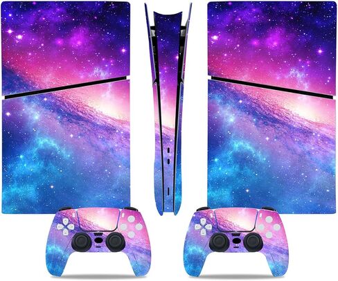 Skin Sticker for PS5 Slim Digital, Full Set Vinyl Decal Cover Wrap for Console and Controller (Magenta) in Saudi Arabia