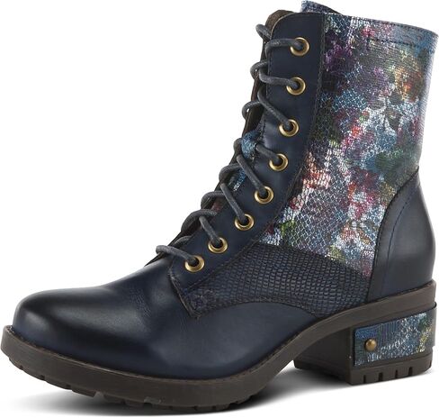 L'Artiste by Spring Step Marty Met Hand Painted Metallic Floral Ankle Boots for Women | Shoes for Women with Arch Support and Flexible Sole in Saudi Arabia