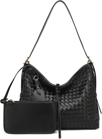 Woven Leather Tote Bag For Women Crossbody Shoulder Bag Large Hobo Handbags Vegan Female Satchel Messenger Bag in Saudi Arabia