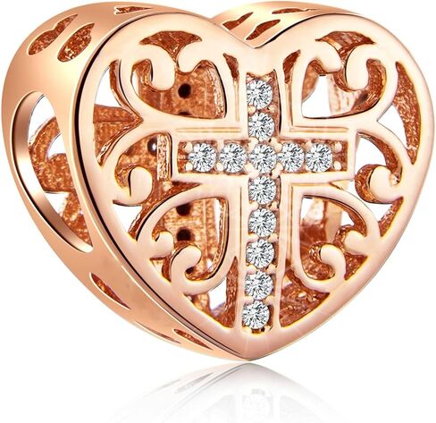925 Sterling Silver Christian Theme Charms, Sparkling Religious Cross, Yin Yang Balance Charms, Keep Faith Beads, Bible Pendant, Gifts for Christmas/Mothers Day, fits European Bracelet or Necklace in Saudi Arabia