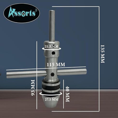 New Pilot Tap Wrench Spindle -Tap,Thread, Drill Press, Lathe (1/4" to 1/2" 1/4 "to 1/2" (6 to 12 mm)) in Saudi Arabia