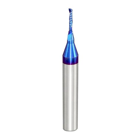 1/4" Diameter O Single Flute Upcut Spiral End Mill CNC Router Bit with NACO Coating - 1/4" Shank Plastic Cutting 1/4 D x 1 CH x 1/4 SHK x 2-1/2 Inch Long with Mirror Finish UT144 in Saudi Arabia