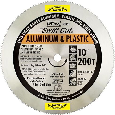 IVY Classic 35050 Swift Cut 7-1/4"128 سن من الألومنيوم والبلاستيك شفرة منشار دائري للقطع مع 5/8" قطعة من الألماس، 1/بطاقة in Kuwait