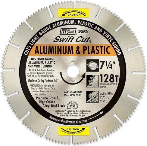 IVY Classic 35050 Swift Cut 7-1/4"128 Tooth Aluminum & Plastic Cutting Circular Saw Blade with 5/8" Diamond Knockout Arbor, 1/Card in Saudi Arabia