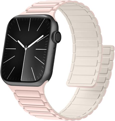 Magnetic Silicone Watch Band Compatible with Apple Watch 44mm 45mm 49mm 46mm 42mm 41mm 40mm 38mm bands Women Men, Sport Silicone Strap for iWatch Series 10 9 ULTRA 2 SE 8 7 6 5 4 3 1 in Saudi Arabia