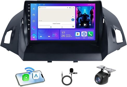 ترقية راديو Car Radio لشاشة Ford Escape 2013-2018-4+64GB ، 5G WIFI ، 9 "1280 × 800 شاشة تعمل باللمس ، Carplay Android Auto ، GPS ، Bluetooth ، DSP ، RDS ، SWC ، HIFI ، كاميرا احتياطية in Kuwait