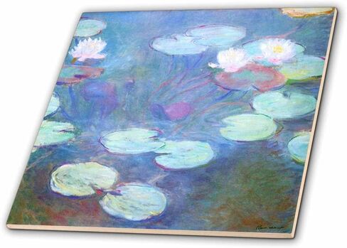 3dRose ct_203692_2 Print of Monet Painting Water Lilies Pink Ceramic Tile, 6" in Saudi Arabia