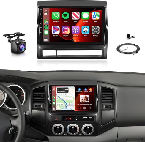 8 CORE 4G+64G Car Radio for Toyota Tacoma 2005-2013 with Wireless CarPlay/Android Auto, Podofo 9 Inch 1280 * 720P IPS Touch Screen Stereo Android 13 GPS WiFi Bluetooth DSP SWC + HD Backup Camera in Saudi Arabia