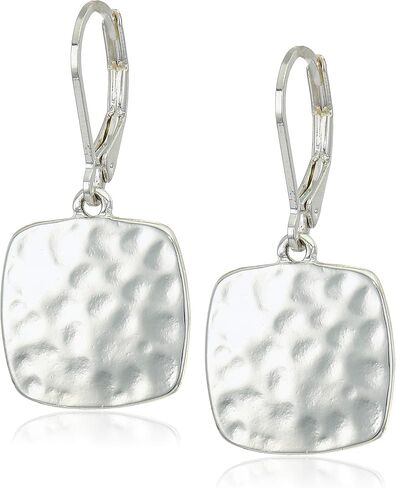 Nine West Silvertone and Denim Tear Drop Earrings in Kuwait