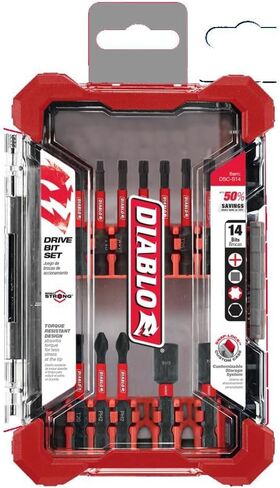 Diablo Screwdriving Set with Phillips, Square, Torx Bits & Magnetic Holders - Impact Strong Design, 14-Piece Kit for Drill & Impact Drivers - DSC-S14 in Saudi Arabia