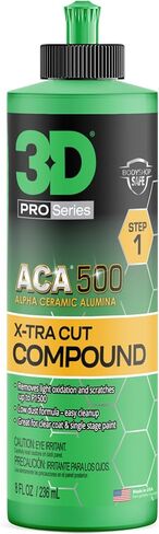 مركب قطع 3D ACA 500 X-Tra - 8 أونصة - الخطوة الأولى من مركب قطع الجسم مع وسادة من الصوف أو الرغوة - قطع P1000 أو أدق - سهولة التنظيف - تصحيح الطلاء الحقيقي - ألومينا سيراميك ألفا in Kuwait