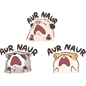 Aur Naur Cute Animal Stickers, Funny Possum Hamster Raccoon Set, For Gifts, Water Resistant, Perfect for Water Bottles, Laptops, Phone Case for Children and Adults in Saudi Arabia