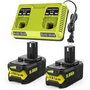 Powilling 2pack 3.0ah 18v ryobi بطارية ليثيوم بديلة لryobi 18v بطارية ليثيوم واحد + p102 p103 p104 p105 p107 18 فولت بطارية أدوات لاسلكية تشمل شاحن in Kuwait