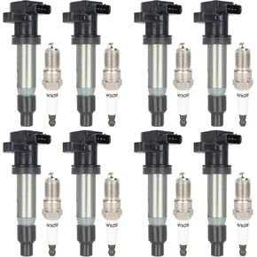 ECCPP UF670 4 ignition coils with 4 iridium Spark Plugs for ford for Lincoln 2013-2019 Escape 2015-2018 Focus 2013-2020 Fusion 2012-2019 Explorer Edge Taurus MKT MKC 2.0 2.3 L4 UF670 DG546 5C1873 in Kuwait