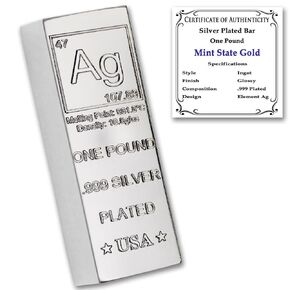 1 رطل من سبائك الألومنيوم ثقالة الورق مع تصميم العنصر مع شهادة الأصالة (1 رطل) من Mint State Gold in Kuwait