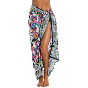 Sunshine 79 Women's Standard Swimsuit Beach Cover Up Pareo, Black//Palm Tree Paradise, 1 in Kuwait