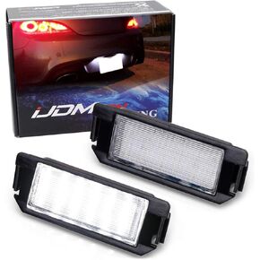 مجموعة إضاءة لوحة ترخيص LED كاملة 3 وات من iJDMTOY OEM-Fit متوافقة مع Hyundai 2011-17 Veloster، 2009-16 Genesis Coupe، Kia 2009-19 Soul، مدعومة بثنائيات LED بيضاء زينون 18-SMD in Saudi Arabia