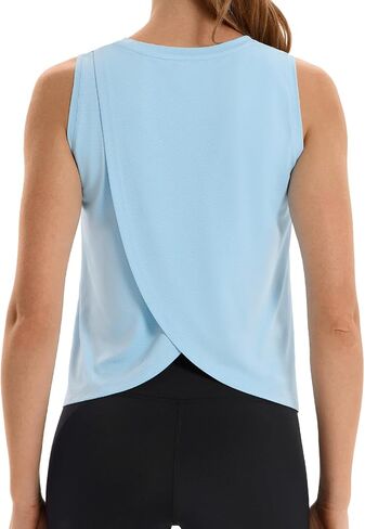 HODOSPORTS Womens Workout Tank Tops Split Open Back Athletic Gym Yoga Sleeveless Shirts Loose Fit UPF 50+ in Kuwait