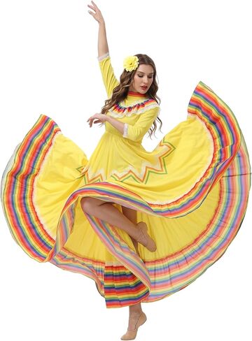 Mexican Traditional Dress Folklorico Dance Dresses Cinco De Mayo Costumes Senorita Dress for Women in Saudi Arabia