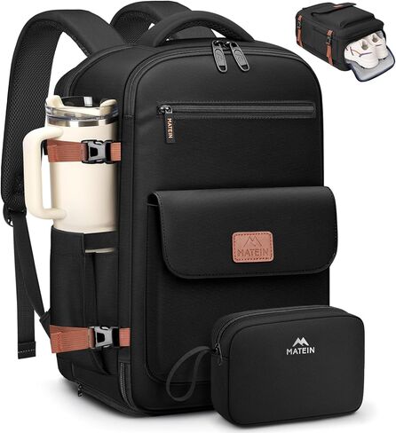 Matein Anti Inti Personal Item Protectpack 18x14x8 ، حقيبة ظهر سفر تحت القلق مع حامل زجاجة ماء مناسب 15.6 بوصة ، حقيبة أمتعة معتمدة من TSA مع مقصورة للأحذية لشركات الطيران الروح in Kuwait