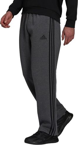 بنطال رجالي من adidas Essentials مصنوع من الصوف بحاشية مفتوحة بثلاثة خطوط، رمادي داكن منقط/أسود، مقاس XX-Large in Saudi Arabia