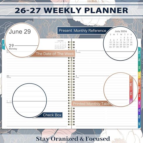 Planner 2024-2025 - JUL 2024 - JUN 2025, 2024-2025 Planner Weekly and Monthly, 8"x10", 2024-2025 Academic Planner, Marked Tabs, Sturdy Cover in Saudi Arabia
