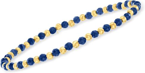 Canaria 6.00 ct. t.w. Sapphire Bead Stretch Bracelet in 10kt Yellow Gold. 7 inches in Saudi Arabia