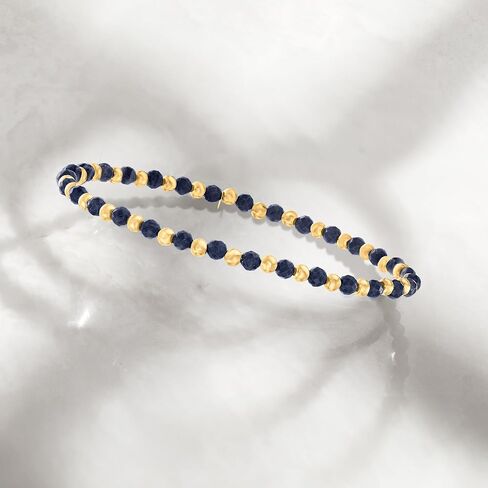 Canaria 6.00 ct. t.w. Sapphire Bead Stretch Bracelet in 10kt Yellow Gold. 7 inches in Saudi Arabia