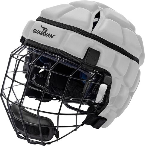Guardian Cap - Soft-Shell Helmet Cover for Hockey - Reduces Impact and Protects Helmets - One Size Fits All for Youth, High School and College Programs - Silver in Saudi Arabia