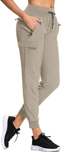 RlaGed Women’s Cargo Hiking Pants Lightweight Joggers Quick Dry Water Resistant Outdoor Fishing UPF 50 Zipper Pockets in Saudi Arabia