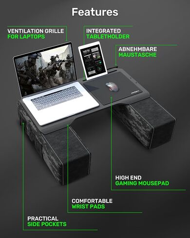 Couchmaster® CYBOT - مكتب كمبيوتر محمول مريح لأجهزة الكمبيوتر المحمولة أو المعدات اللاسلكية، بما في ذلك الوسائد ولوحة الماوس in Saudi Arabia