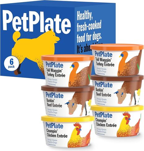 PetPlate Human-Grade Fresh Dog Food, Tail Waggin’ Turkey Entrée – Wet Dog Food for All Breeds – High-Protein, Natural – 12-oz Cups, Case of 6 in Saudi Arabia