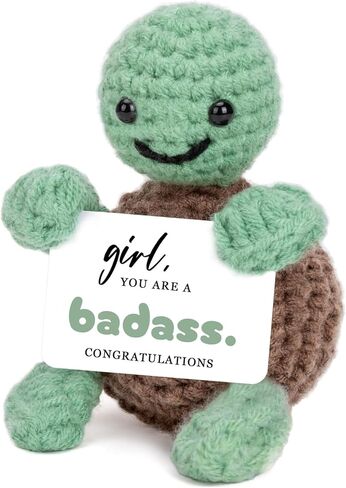 Mini Funny Turtle Crochet Gifts - Behind You All Your Memories, Teacher Appreciation, Birthday Gifts, Small Cute Stuff Things, Handmade Emotional Positive Crochet Turtle (Behind You) in Kuwait
