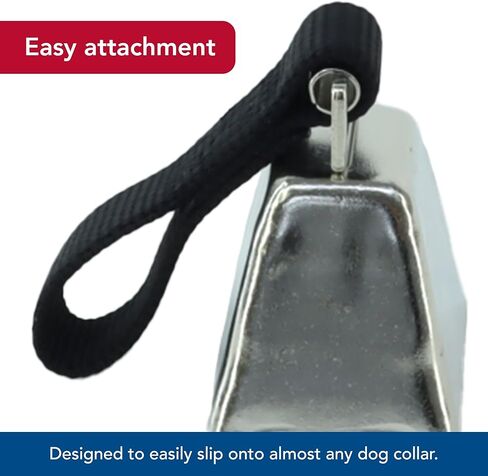 جرس بقرة من النيكل من Water & Woods للكلاب من Coastal Pet - صانع ضوضاء متين - سهل التركيب - مادة مطلية بالنيكل مع مقبض من النايلون - أسود، صغير in Saudi Arabia