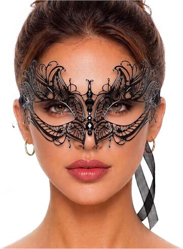 Luxury Mask Women's Laser Cut Metal Venetian Butterfly Design Metal Mask Gras in Saudi Arabia