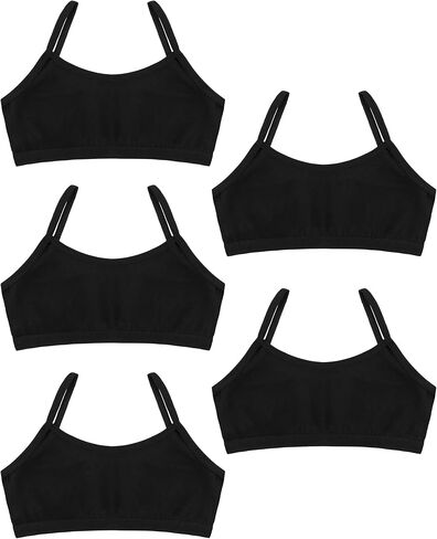 Donella Cami Bra for Girls - Stretch Cotton Girls Training Bra 5 Pack, Age: 4-11 in Saudi Arabia