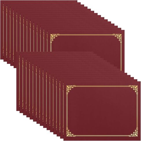 حاملي شهادات Sunee (Burgundy ، 30 عبوة) ، يغطي الدبلوم حدود رقائق الذهب ، للحصول على شهادات بحجم 8.5 × 11 ، أوراق الوثيقة in Saudi Arabia