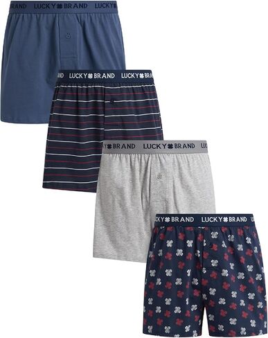 ملابس داخلية للرجال من Lucky Brand - بوكسرات كلاسيكية محاكة (4 عبوات) in Kuwait