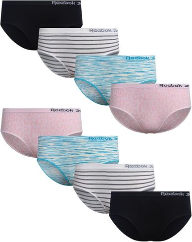 Reebok Girls’ Underwear - Seamless Hipster Brief Panties (8 Pack) in Saudi Arabia