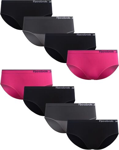 Reebok Girls’ Underwear - Seamless Hipster Brief Panties (8 Pack) in Kuwait