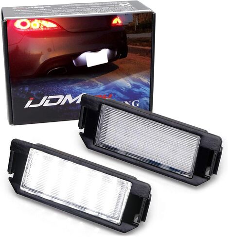 مجموعة إضاءة لوحة ترخيص LED كاملة 3 وات من iJDMTOY OEM-Fit متوافقة مع Hyundai 2011-17 Veloster، 2009-16 Genesis Coupe، Kia 2009-19 Soul، مدعومة بثنائيات LED بيضاء زينون 18-SMD in Saudi Arabia