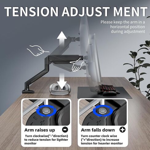 C-MOUNTS Single Monitor Desk Mount Full Motion Adjustable for 13" to 32" Monitor,Heavy Duty Gas Spring Monitor Arm Holds 4.4 to 19.8 lbs,Monitor Arm Single Set up Easily, Max VESA 100x100mm in Saudi Arabia