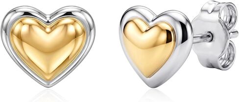 Charmsy 925 Sterling Sliver Stud Earring Lightweight Antique Two-Tone Stud-Earrings for Women Teen in Saudi Arabia