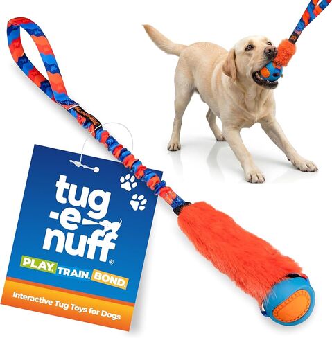 Tug-E-Nuff - Fauxtastic PowerBall Bungee | Durable Bungee Tug Toy for Dogs | Ideal for Interactive Dog Training and Dogs of all Ages | Made of Durable Faux Fur | 63cm (25 inches) in length in Saudi Arabia